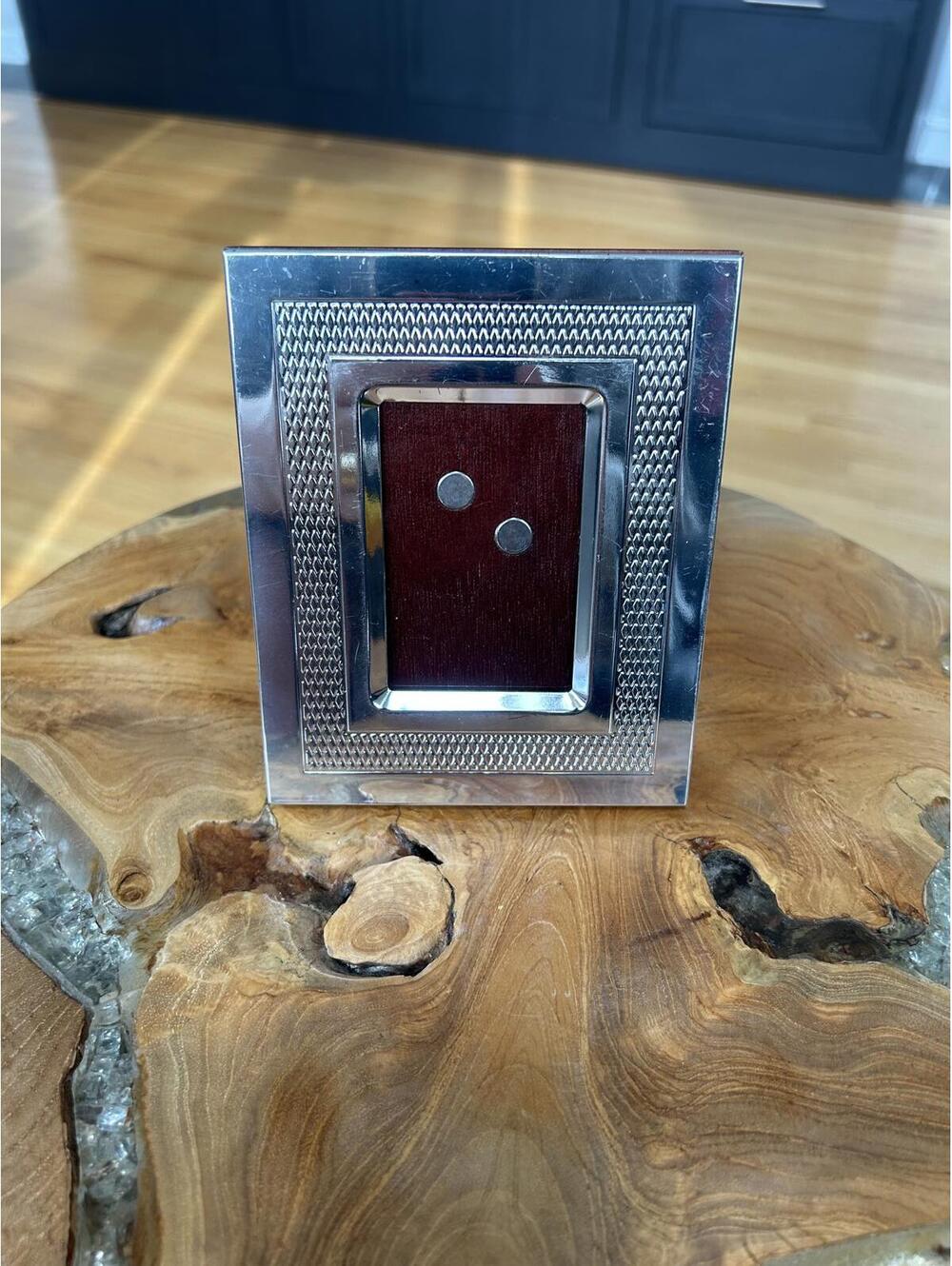 Silver plated and Wood small Picture Frame